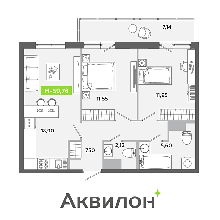 M (евро-трехкомнатная) № 706